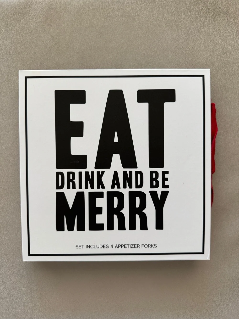 Eat Drink and Be Merry 4Pc Appetizer Charcuterie Fork gift Set - NIB